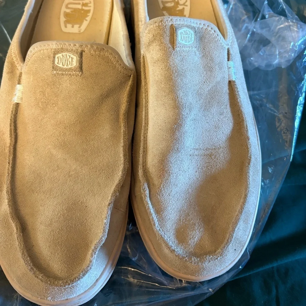Hey Dude Men's Beige Suede Loafers Men’s pre-love size 12 wide